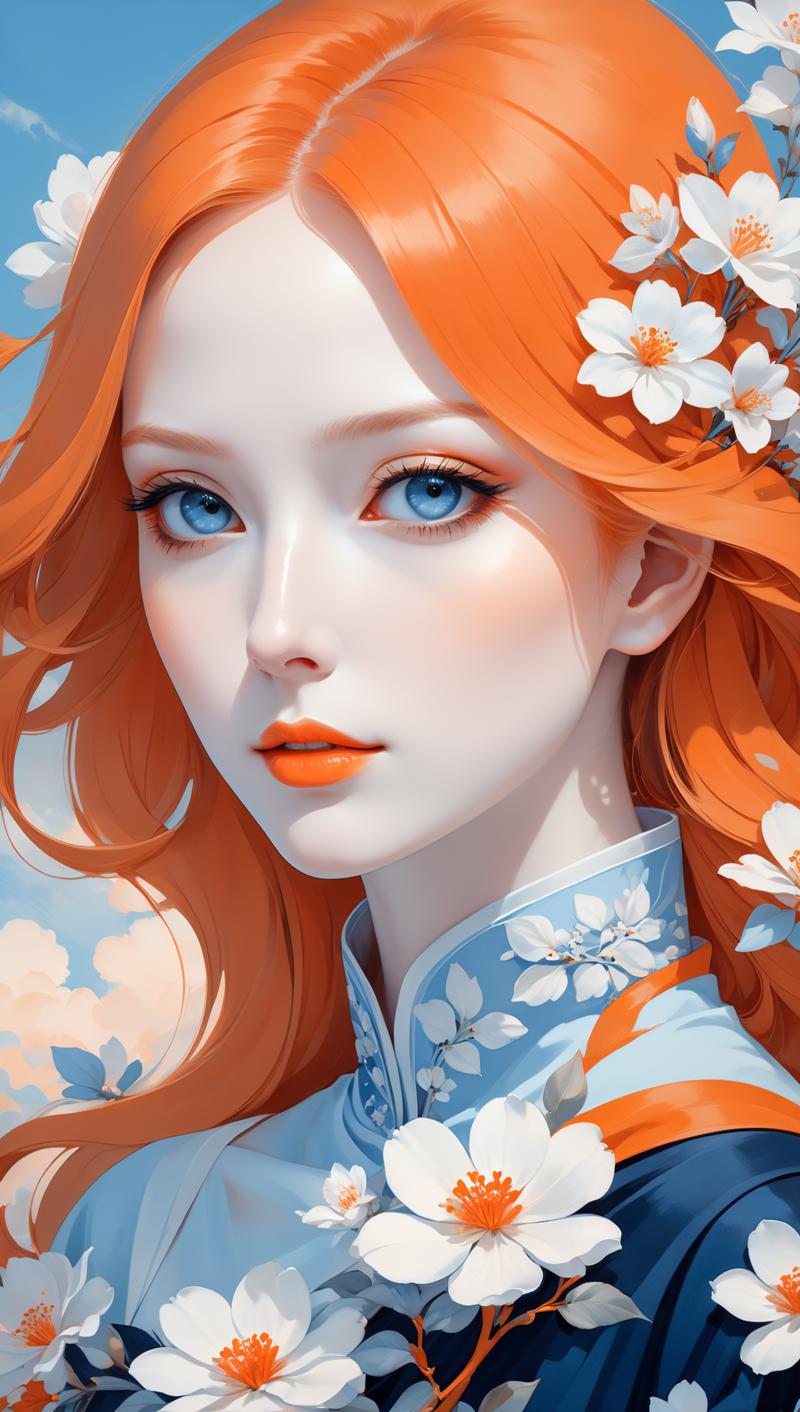 02123-301740247-a beautiful picture of a pale woman 33yo with white flowers on her face, in the style of monochromatic paintings, light sky-blue.png